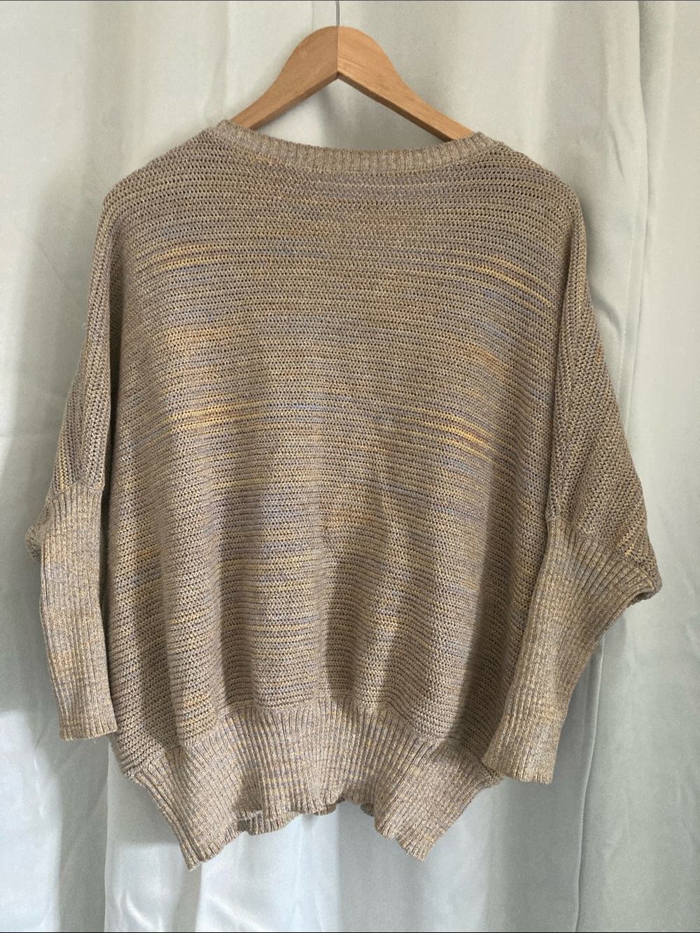 Prana Beige Marled Knit Reversible Sweater